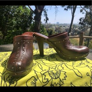 Michael Kors Leather Heeled Clogs